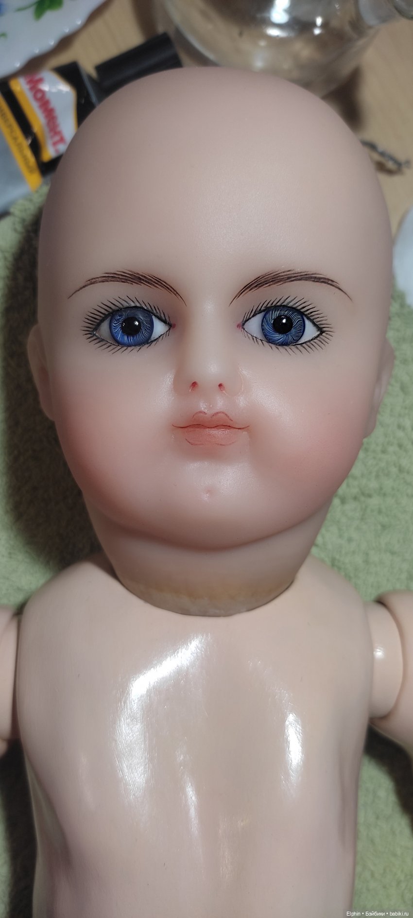 Одна из моих новых работ. Восковая кукла-реплика антикварного Schmitt et Fils (фото 6)