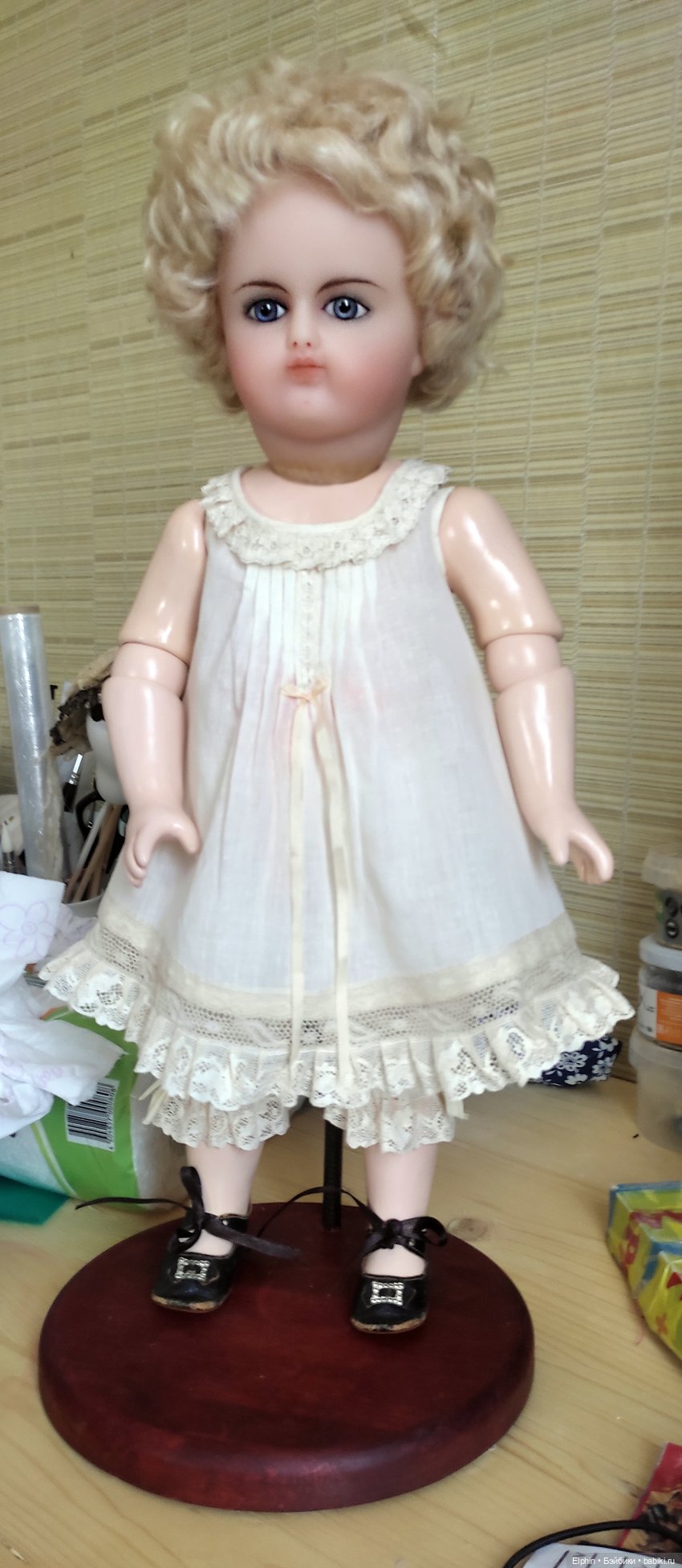 Одна из моих новых работ. Восковая кукла-реплика антикварного Schmitt et Fils (фото 9)