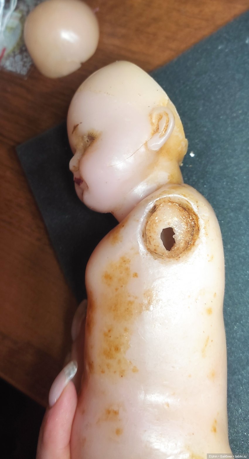 Реставрация цельнолитой восковой куклы (фото 10)