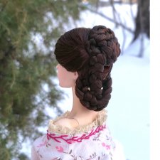 Сложный викторианский парик с плетением из кос ОГ 11,5-12 см
