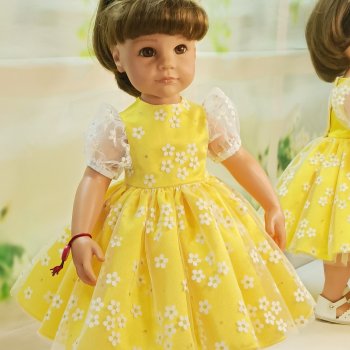 Солнечное , пышное , нарядное платье на куколку Gotz