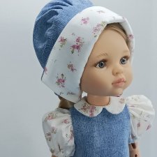 Джинсовое платье с чепчиком