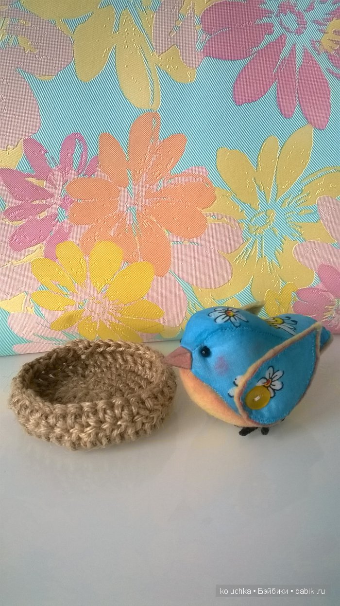 Весенняя птичка — Текстильные игрушки и примитивы: кофейные (фото 3)