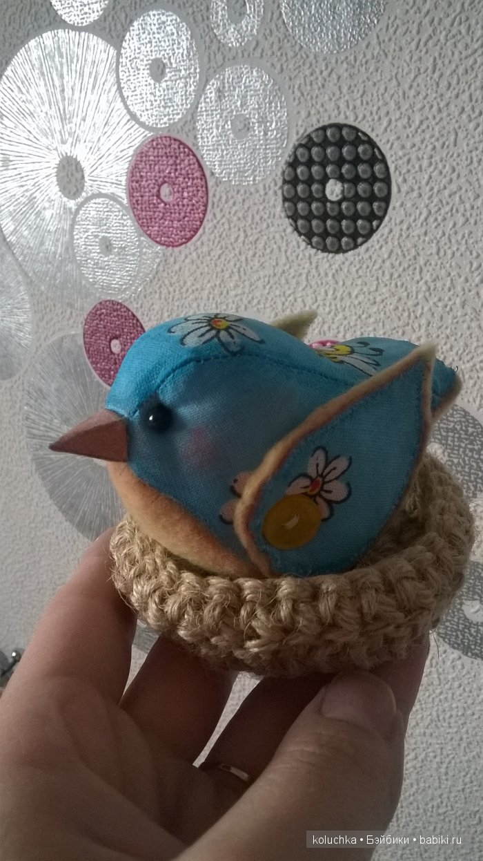Весенняя птичка — Текстильные игрушки и примитивы: кофейные (фото 6)