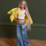 Авторская шарнирная кукла Хлоя (бланк) в помадке + голова Алиса в подарок!