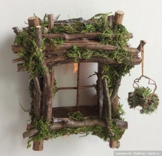 Декоративные окошки из природного материала
