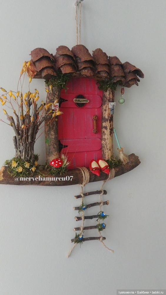 Декоративные окошки из природного материала (фото 4)