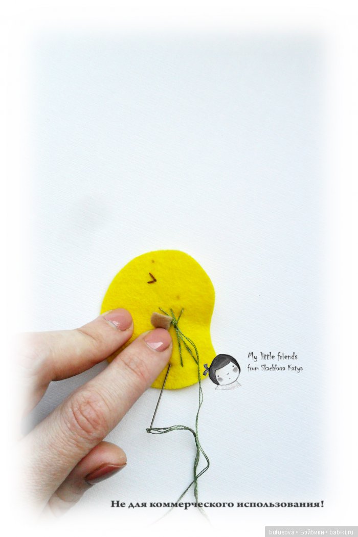 Цыпленок-брошь к Новому 2017 Году. Мастер-класс (фото 8)