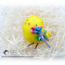 Цыпленок-брошь к Новому 2017 Году. Мастер-класс