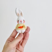 Морковкин - Кролик, Миниатюрная игрушка, Брошь