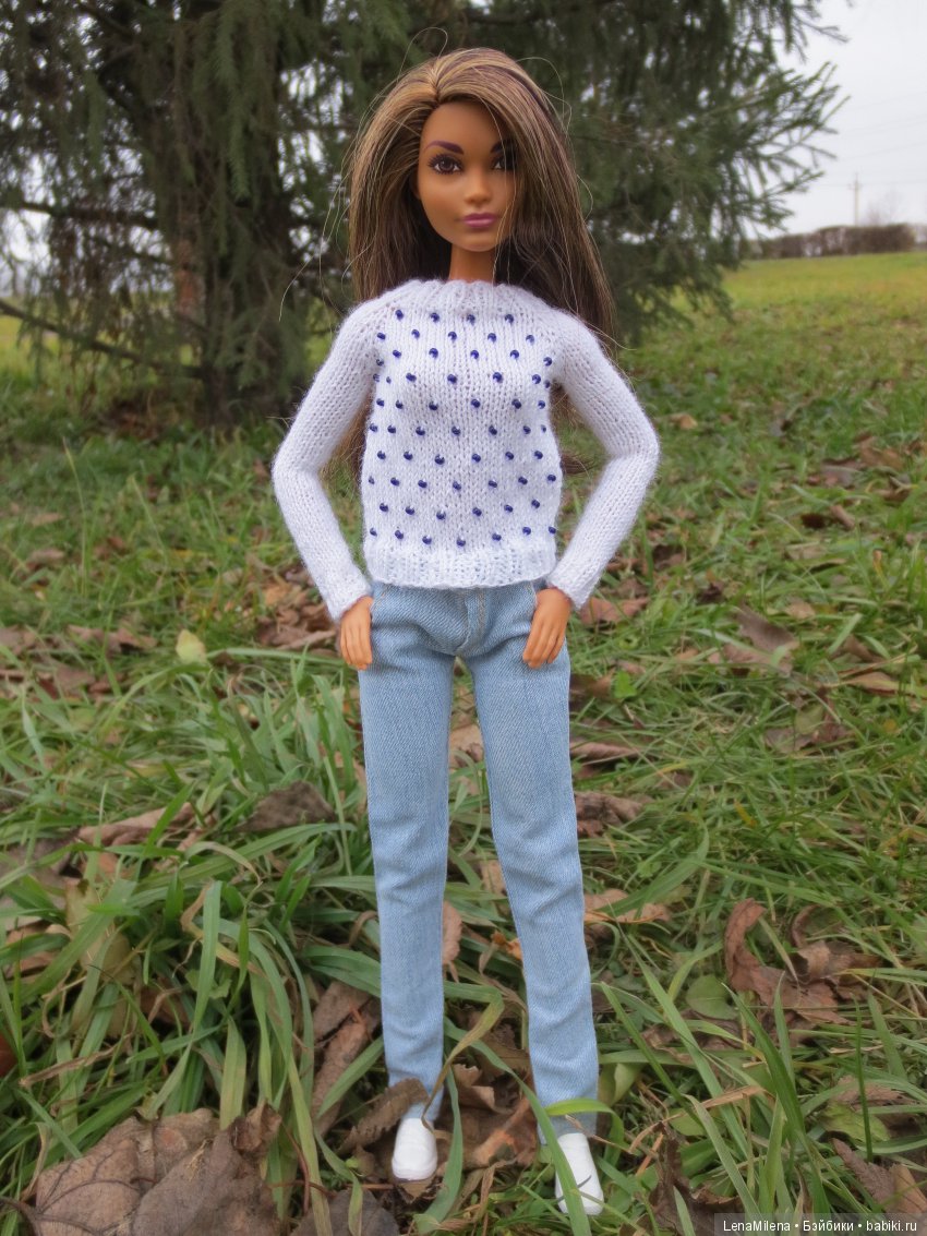 Бусинка к бусинке, или новые свитера для Barbie (фото 5)