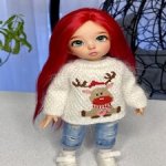 Пушистый свитер для кукол формата Литтлфи