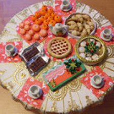 Моя первая кукольная миниатюра - еда для новогоднего стола