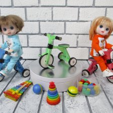 Велосипед для кукол 16 см. своими руками.