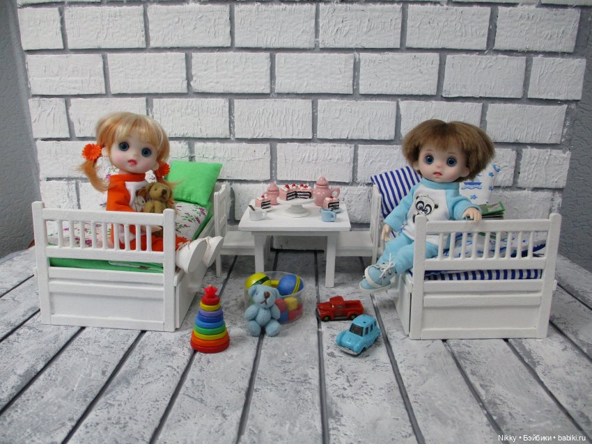 МК кроватки для кукол 16 см