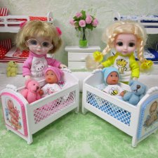 Кроватки для пупсиков из бросового картона