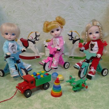 Велосипед для кукол 16 см.