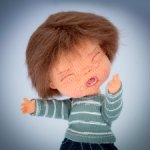 Плакса (коллекционная интерьерная кукла, вязаная крючком)