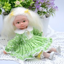 Интерьерная куколка, выполненная в смешанной технике