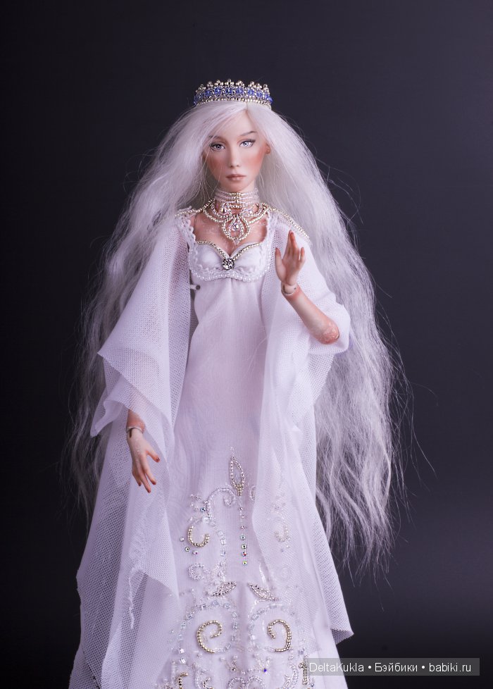 Зима. Фарфоровая шарнирная кукла (фото 6)