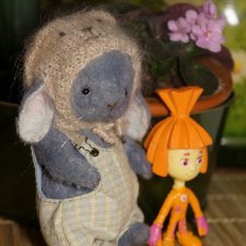 Сказочка про синего зайчонка. Авторская игрушка. Часть 4