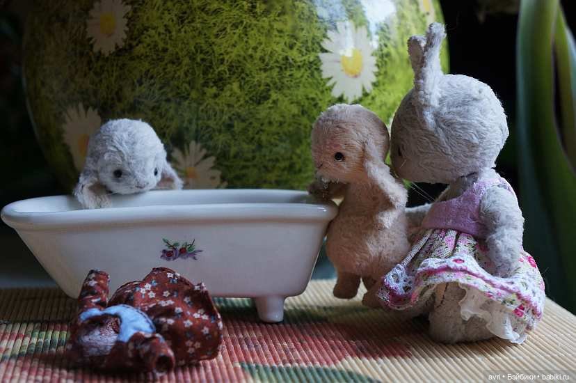 Время купания или Всему тебя надо учить.../ Авторская игрушка (фото 6)