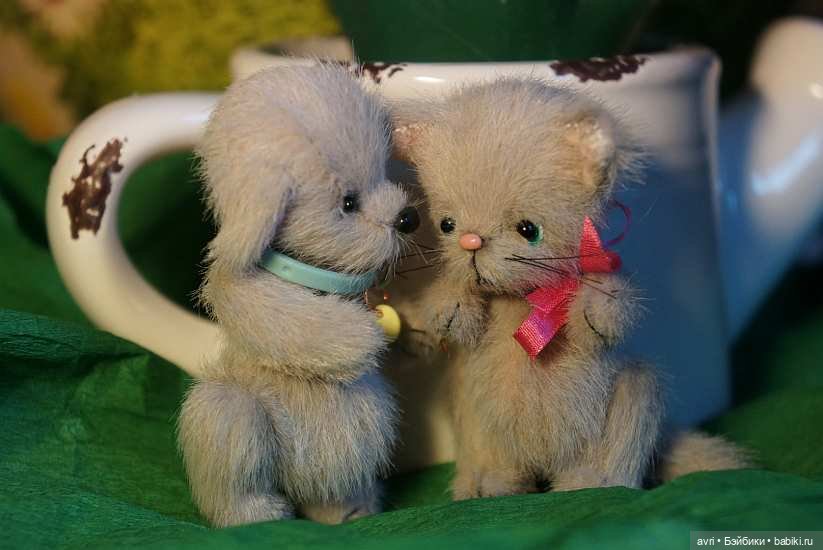 Приятелями были котенок и щенок. Часть 4. / Авторская игрушка (фото 3)