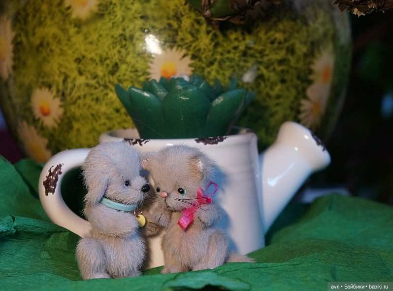 Приятелями были котенок и щенок. Часть 2. / Авторская игрушка (фото 8)