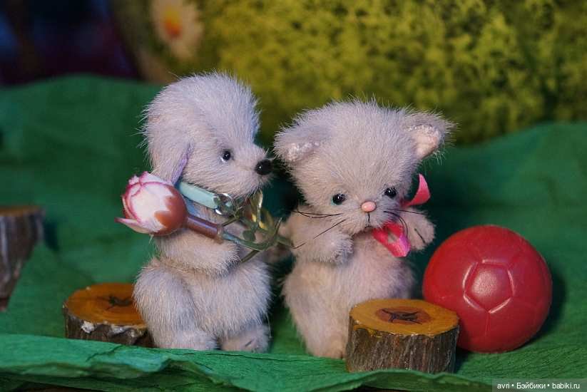 Приятелями были котенок и щенок. Часть 4. / Авторская игрушка (фото 2)