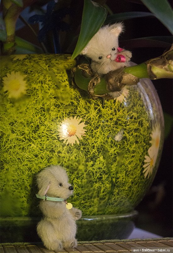 Приятелями были котенок и щенок. Часть 2. / Авторская игрушка (фото 4)