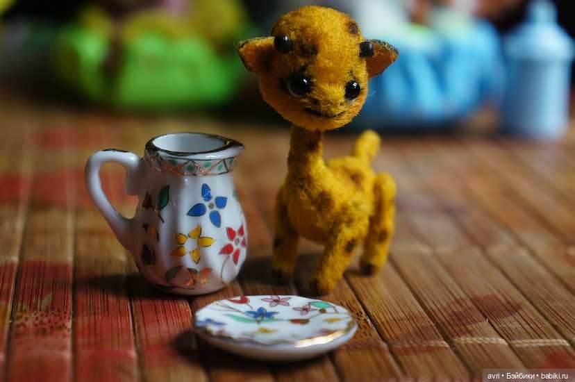 Чудесный мир миниатюрных зверят. Часть 3. Жираф, поросенок и мишка / Авторская игрушка