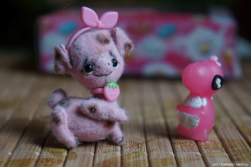 Чудесный мир миниатюрных зверят. Часть 3. Жираф, поросенок и мишка / Авторская игрушка (фото 7)