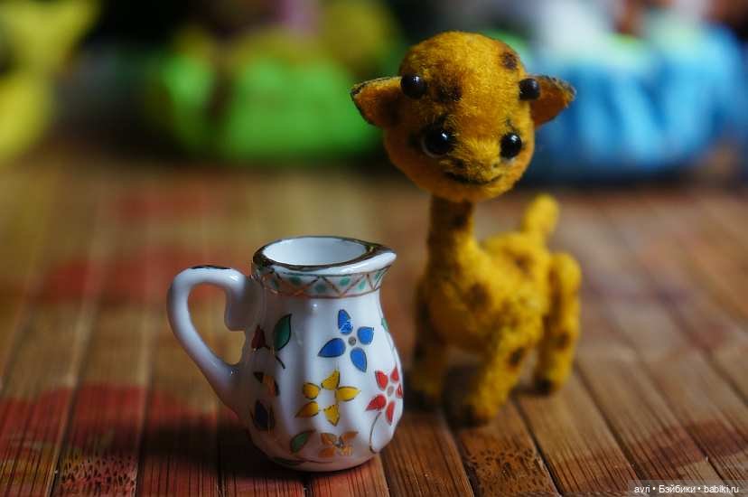 Чудесный мир миниатюрных зверят. Часть 3. Жираф, поросенок и мишка / Авторская игрушка (фото 2)