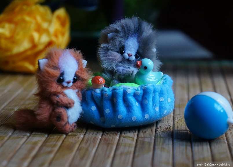 Чудесный мир миниатюрных зверят. Часть 2. Котята, щенки... и крокодил / Авторская игрушка (фото 6)