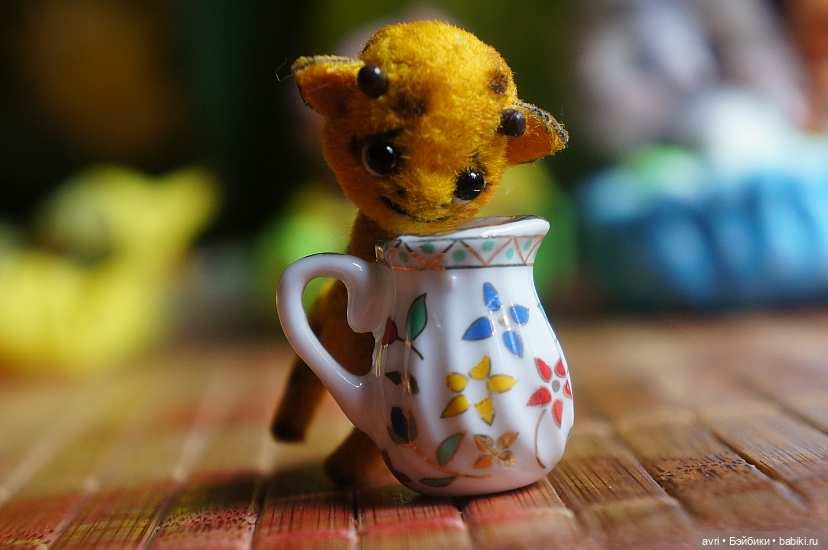 Чудесный мир миниатюрных зверят. Часть 3. Жираф, поросенок и мишка / Авторская игрушка (фото 3)