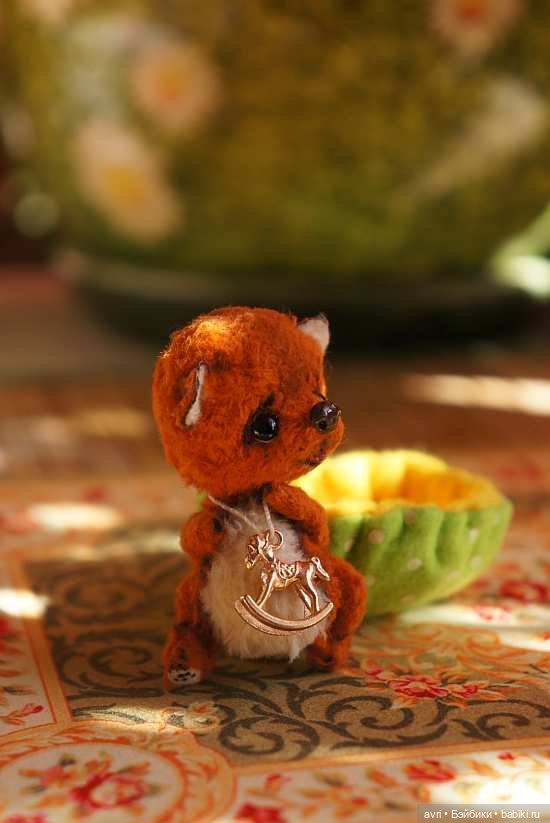 Чудесный мир миниатюрных зверят. Часть 3. Жираф, поросенок и мишка / Авторская игрушка (фото 8)