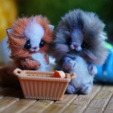 Чудесный мир миниатюрных зверят. Часть 2. Котята, щенки... и крокодил / Авторская игрушка