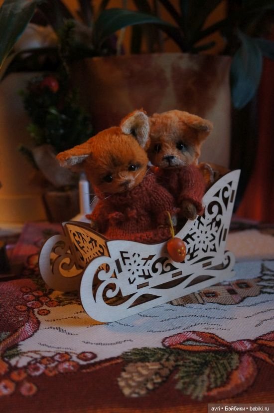 Лисята и зимушка-зима / Авторская игрушка (фото 2)