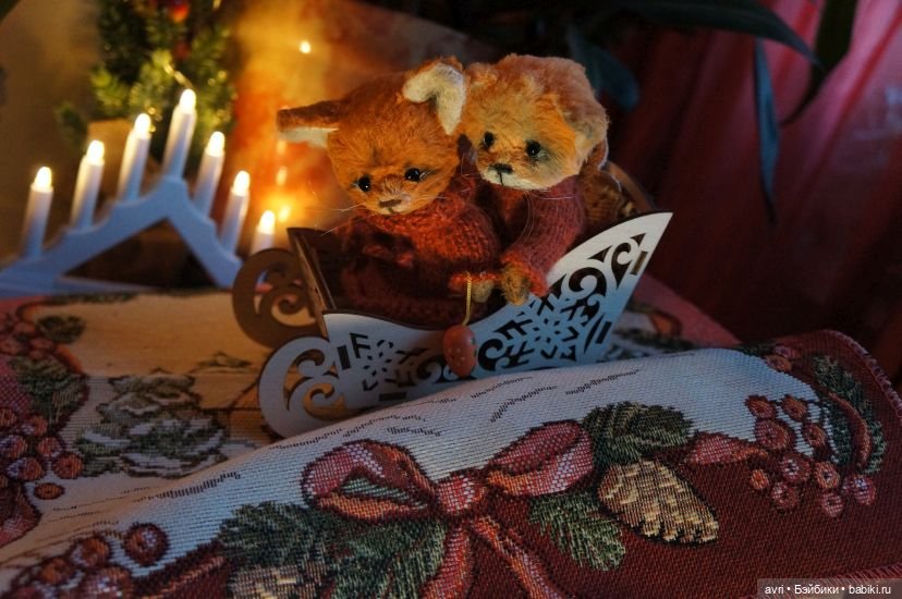 Лисята и зимушка-зима / Авторская игрушка