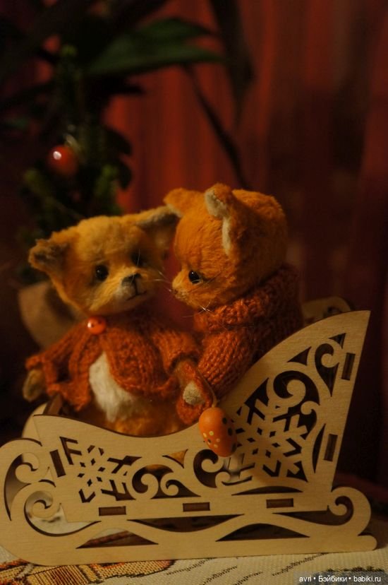 Лисята и зимушка-зима / Авторская игрушка