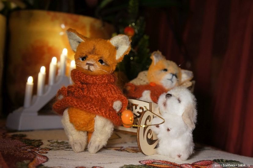 Лисята и зимушка-зима / Авторская игрушка (фото 8)