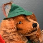 Винтажная игрушка, собака с портфелем Steiff (Германия)