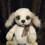 Тедди собачка ,игрушка коллекционная  белый щенок