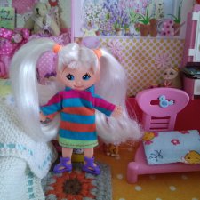 Что делает Венди когда просыпается, плоская гибкая винтажная кукла Flatsy