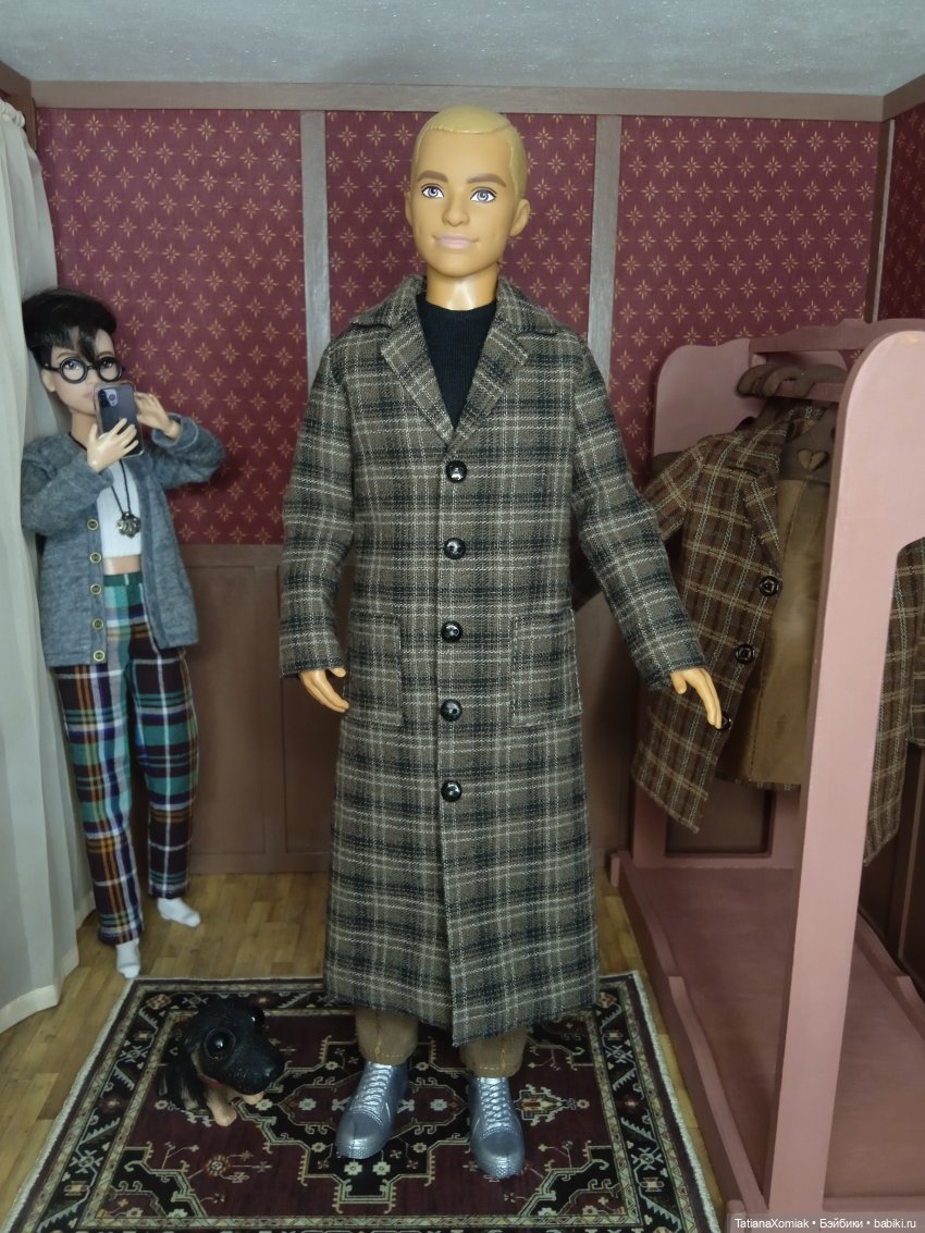 Ателье для кукол "Мышкин дом". Ёлка и Кен в пальто (фото 8)