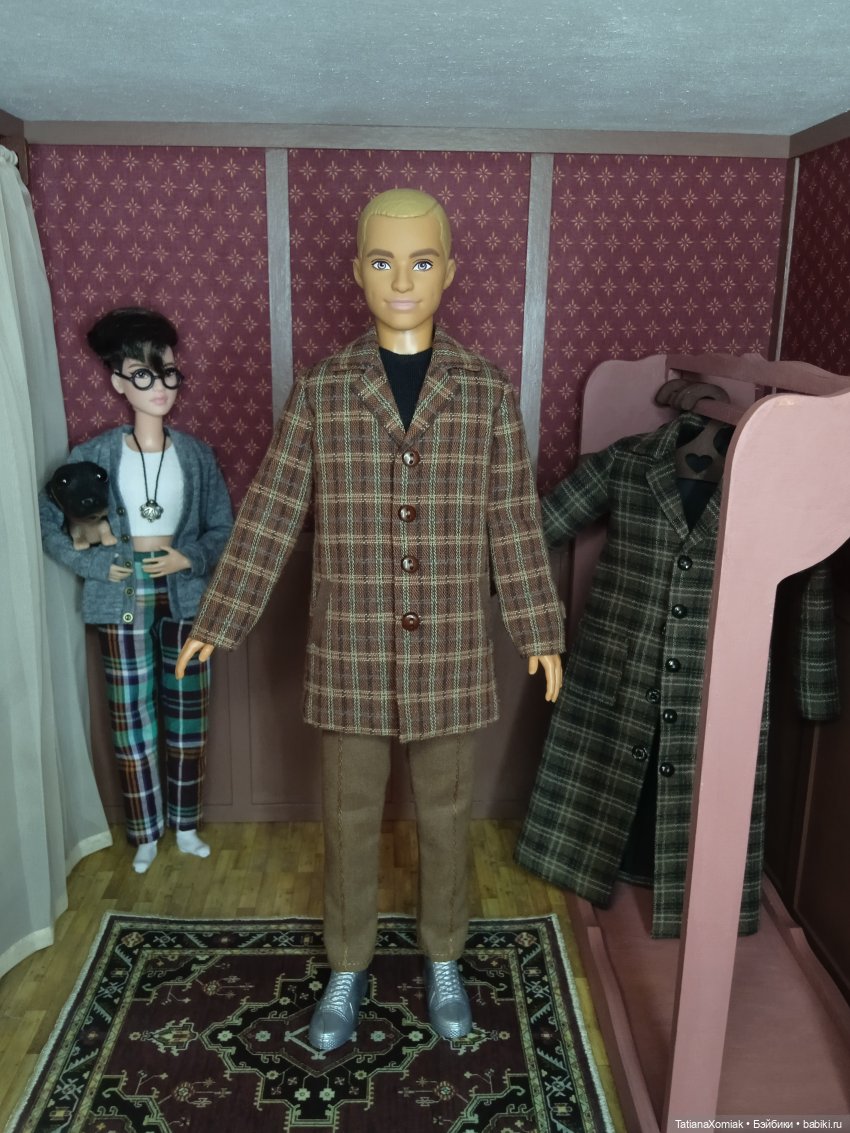 Ателье для кукол "Мышкин дом". Ёлка и Кен в пальто (фото 5)