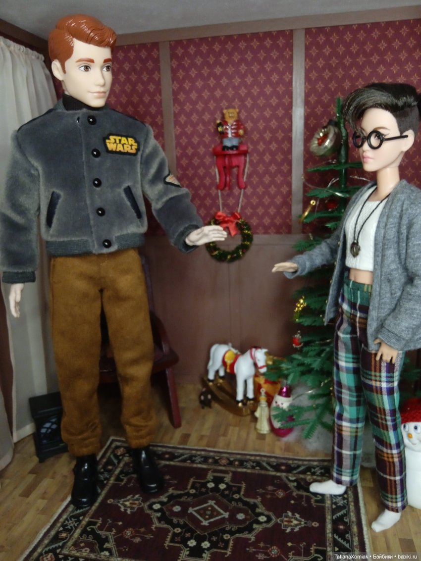 Ателье для кукол "Мышкин дом". Ёлка и Кен в пальто
