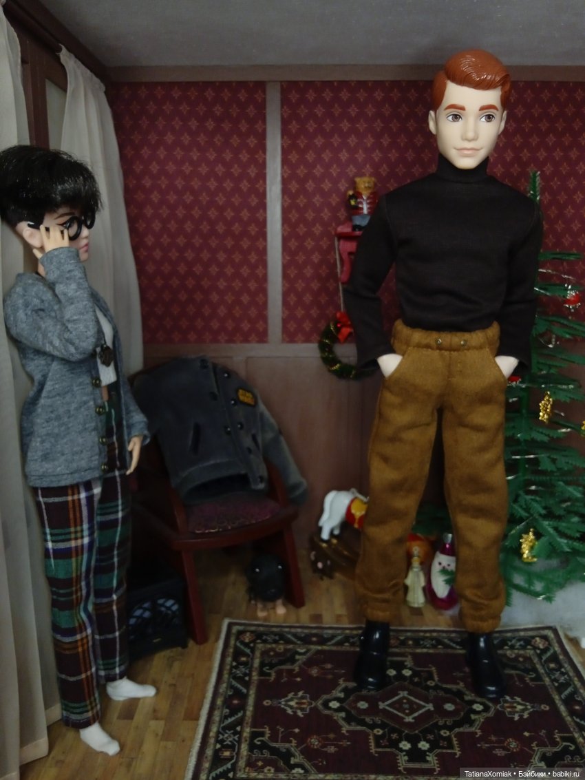 Ателье для кукол "Мышкин дом". Ёлка и Кен в пальто