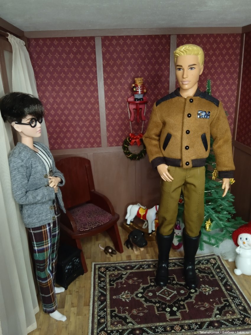 Ателье для кукол "Мышкин дом". Ёлка и Кен в пальто