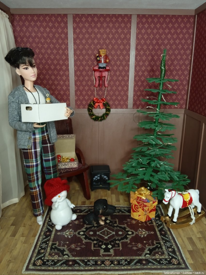 Ателье для кукол "Мышкин дом". Ёлка и Кен в пальто (фото 9)